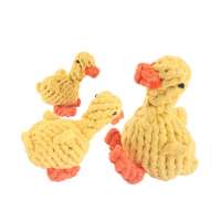 Free Sample pet toy animal shaped yellow duck cotton rope dog chew toy