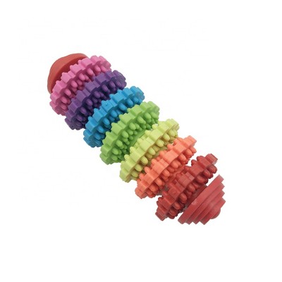 Custom Colorful Soft Rubber TPR Gear Molar Pet Chew Toy Cleaning Tooth Stick Dog Toys