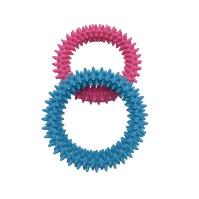 Wholesale Customized TPR Dog Toy Durable Pet Toys Pet Dog Medium Multicolor TPR Spike Ring Chew Toy