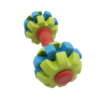 Wholesale Colorful Soft Rubber TPR Barbell Interactive Dog Chew Toys Molar Pet Toy Cleaning Teeth