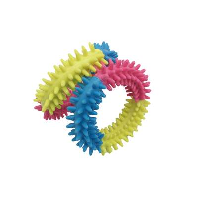 2020 New Factory  Durable  Interactive Pet Toy Small Seven Color TPR Spike Ring